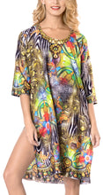 Load image into Gallery viewer, LA LEELA Digital Beachwear Loose Cover Up OSFM 20W-28W [2X- 4X] Multicolor_6645