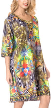 Load image into Gallery viewer, LA LEELA Digital Beachwear Loose Cover Up OSFM 20W-28W [2X- 4X] Multicolor_6645