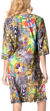 Load image into Gallery viewer, LA LEELA Digital Beachwear Loose Cover Up OSFM 20W-28W [2X- 4X] Multicolor_6645