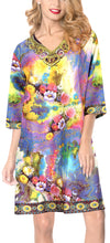 Load image into Gallery viewer, LA LEELA Digital Swimsuit Tassel Cover Up OSFM 20W-28W [2X- 4X] Multicolor_6646