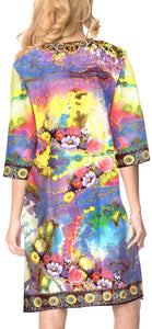 LA LEELA Digital Swimsuit Tassel Cover Up OSFM 20W-28W [2X- 4X] Multicolor_6646