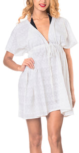 la-leela-bikini-swim-beach-wear-swimsuit-cover-ups-women-caftan-dress-solid-OSFM 14-24W [L- 3X]-Ghost White_A445