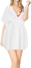 Load image into Gallery viewer, LA LEELA Cotton Women Solid Beach Bikini Cover Up OSFM 14-24 [L-3X] White_6621