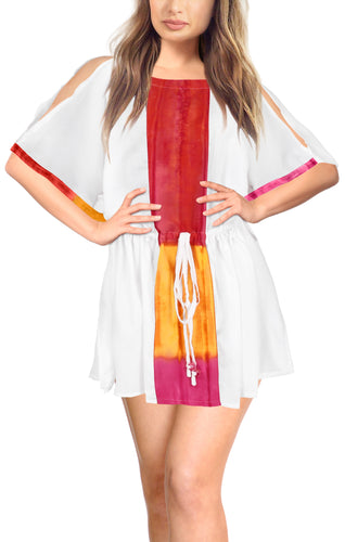 LA LEELA Rayon Solid Womens Swimwear Cover Up OSFM 14-20W [L- 2X] White_6654