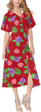 Load image into Gallery viewer, LA LEELA Women&#39;s Printed Cruise Loose Cover Up OSFM 12-16W [L- 1X] Red_6657