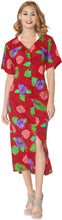 Load image into Gallery viewer, LA LEELA Women&#39;s Printed Cruise Loose Cover Up OSFM 12-16W [L- 1X] Red_6657