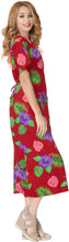 Load image into Gallery viewer, LA LEELA Women&#39;s Printed Cruise Loose Cover Up OSFM 12-16W [L- 1X] Red_6657