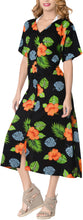Load image into Gallery viewer, LA LEELA Printed Cover Up Blouse Women OSFM 12-16W [L- 1X] Black_6659