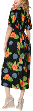Load image into Gallery viewer, LA LEELA Printed Cover Up Blouse Women OSFM 12-16W [L- 1X] Black_6659