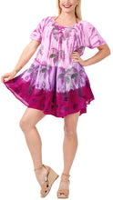 Load image into Gallery viewer, LA LEELA Women Tie Dye Beach Short Dress Pink US: 14 (L) THRU Plus Size 20W (2X)