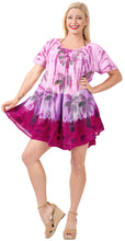 Load image into Gallery viewer, LA LEELA Women Tie Dye Beach Short Dress Pink US: 14 (L) THRU Plus Size 20W (2X)