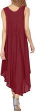 Load image into Gallery viewer, LA LEELA Girls Rayon Cover Up Short Dress Red US: 14 (L) THRU Plus Size 20W (2X)