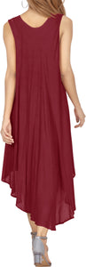 LA LEELA Girls Rayon Cover Up Short Dress Red US: 14 (L) THRU Plus Size 20W (2X)