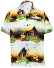 Load image into Gallery viewer, la-leela-shirt-casual-button-down-short-sleeve-beach-shirt-men-aloha-pocket-Shirt-Halloween Black_W602