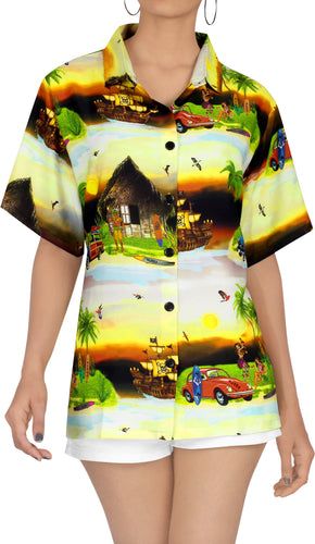la-leela-womens-scenery-relaxed-fit-beach-hawaiian-aloha-tropical-beach--short-sleeve-blouse-printed-shirt-black