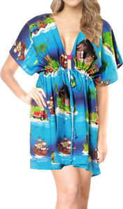 la-leela-bikni-swimwear-chiffon-digital-hd-print-tunic-vintage-cover-up-Blue_A333