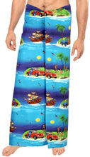 Load image into Gallery viewer, LA LEELA Light Digital Swimsuit Tie Wrap Pareo Men&#39;s Beach 78&quot;X39&quot; Blue 7129 908614