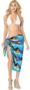 LA LEELA Women's Summer Stylish Printed Long Pareo Sarong Beachwear Wrap Skirt Bikini Cover up