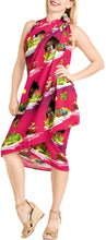 Cargar imagen en el visor de la galería, la-leela-womens-hawaiian-bikini-beach-wrap-sheer-sarong-swimming-bathing-suit-beachwear-swim-dress-pareo-cover-up-long-78x42--pink-908629
