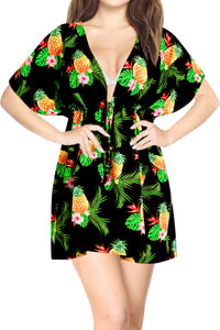 la-leela-bikni-swimwear-chiffon-digital-hd-print-tunic-vintage-cover-up-Halloween Black_A321