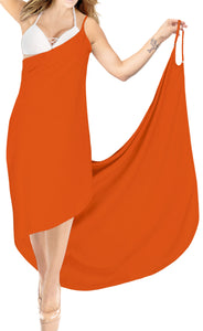 la-leela-rayon-bathing-towel-Women's-Sarong-Swimsuit-Cover-Up-Summer-Beach-Wrap-Skirt-Full-Long-Pumpkin Orange_A305