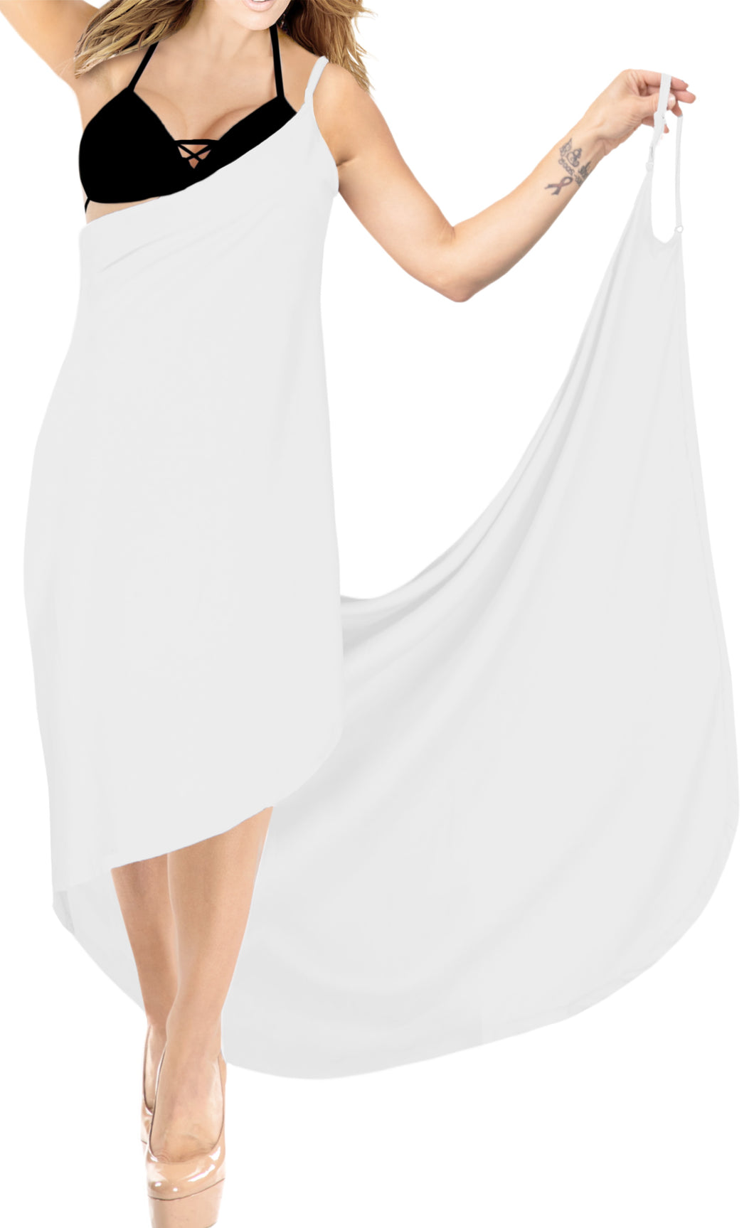 la-leela-rayon-bathing-towel-Women's-Sarong-Swimsuit-Cover-Up-Summer-Beach-Wrap-Skirt-Full-Long-Ghost White_A301