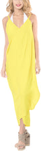 Load image into Gallery viewer, la-leela-women-rayon-bikini-cover-up-pareo-long-sarong-solid-78x34-yellow_7203-yellow_a293