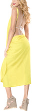 Load image into Gallery viewer, la-leela-women-rayon-bikini-cover-up-pareo-long-sarong-solid-78x34-yellow_7203-yellow_a293