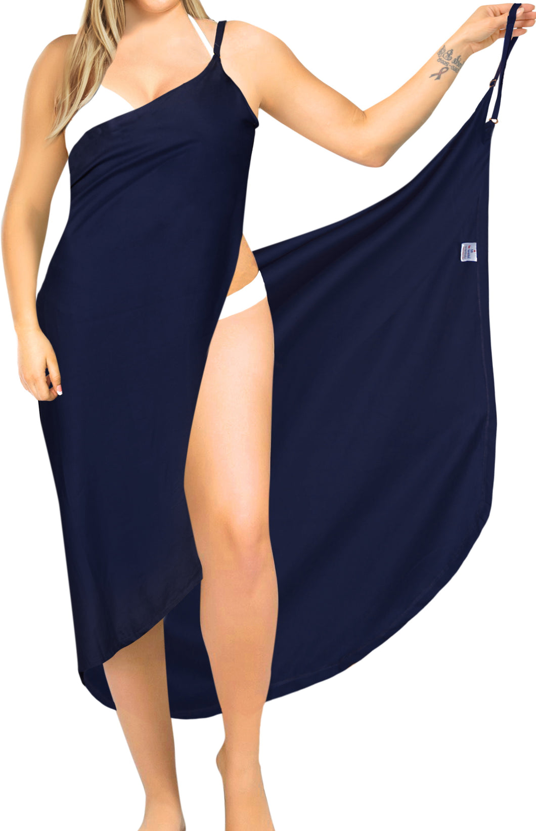 la-leela-rayon-bathing-towel-Women's-Sarong-Swimsuit-Cover-Up-Summer-Beach-Wrap-Skirt-Full-Long-Navy Blue_A288