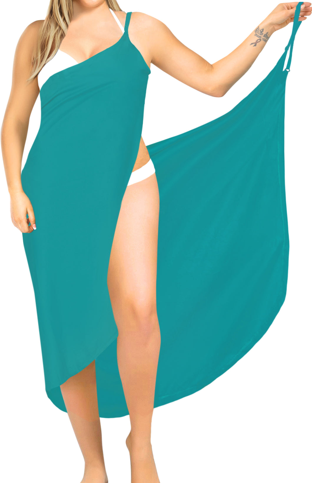 la-leela-rayon-bathing-towel-Women's-Sarong-Swimsuit-Cover-Up-Summer-Beach-Wrap-Skirt-Full-Long-Turquoise Green_A287