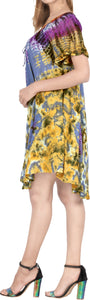 LA LEELA Girl Rayon Cover Up Short Dress Blue US: 14 (L) THRU Plus Size 20W (2X)