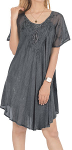 LA LEELA Girl Rayon Crusie Short Dress Purple US: 14 (L) THRU Plus Size 20W (2X)