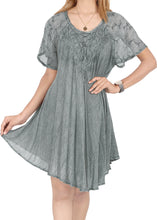 Load image into Gallery viewer, LA LEELA Girls Rayon Short Dress Drak Grey US: 14 (L) THRU Plus Size 20W (2X)