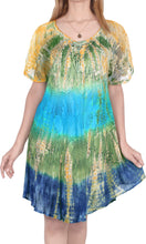 Load image into Gallery viewer, LA LEELA Girls Rayon Short Dress Green Blue US: 14 (L) THRU Plus Size 20W (2X)