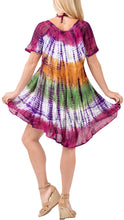 Load image into Gallery viewer, LA LEELA Women&#39;s Midi Beach Dress Regular Office Work Swing Dress Hand Tie Dye Multicolor