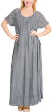 Load image into Gallery viewer, LA LEELA HAWAIIAN WOMEN&#39;S Rayon Long Beach Dress Grey_3587 OSFM 14-16W [L- 1X]