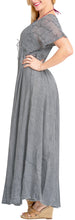 Load image into Gallery viewer, LA LEELA HAWAIIAN WOMEN&#39;S Rayon Long Beach Dress Grey_3587 OSFM 14-16W [L- 1X]