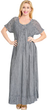 Load image into Gallery viewer, LA LEELA HAWAIIAN WOMEN&#39;S Rayon Long Beach Dress Grey_3587 OSFM 14-16W [L- 1X]