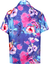 Load image into Gallery viewer, la-leela-shirt-casual-button-down-short-sleeve-beach-shirt-men-aloha-pocket-Blue_6027
