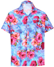 Load image into Gallery viewer, la-leela-shirt-casual-button-down-short-sleeve-beach-shirt-men-aloha-pocket-Shirt-Blue_W616
