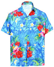 Load image into Gallery viewer, la-leela-shirt-casual-button-down-short-sleeve-beach-shirt-men-aloha-pocket-Shirt-Blue_6034