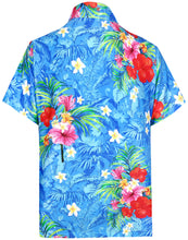 Load image into Gallery viewer, la-leela-shirt-casual-button-down-short-sleeve-beach-shirt-men-aloha-pocket-Shirt-Blue_6034