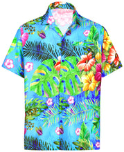 Load image into Gallery viewer, la-leela-shirt-casual-button-down-short-sleeve-beach-shirt-men-aloha-pocket-Shirt-Blue_6035