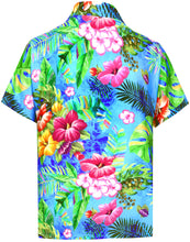 Load image into Gallery viewer, la-leela-shirt-casual-button-down-short-sleeve-beach-shirt-men-aloha-pocket-Shirt-Blue_6035