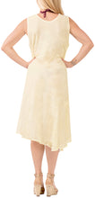 Load image into Gallery viewer, LA LEELA Women Rayon Casual Short Beach Dress Off White_3677 OSFM 14-20W [L- 2X]