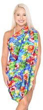 Load image into Gallery viewer, la-leela-womens-hawaiian-bikini-beach-wrap-sheer-sarong-swimming-bathing-suit-beachwear-swim-dress-pareo-cover-up-long-78x42--blue-908980
