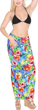 Load image into Gallery viewer, La Leela Women&#39;s Hawaiian Bikini Beach Wrap Sheer Sarong Swimming Bathing suit Beachwear Swim Dress Pareo Cover up Long 78&quot;X42&quot;  Blue 908980