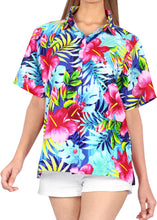 Load image into Gallery viewer, LA LEELA Women&#39;s Summer TOP Beach Short Sleeve Camp Casual Blouse BEACHVIEW