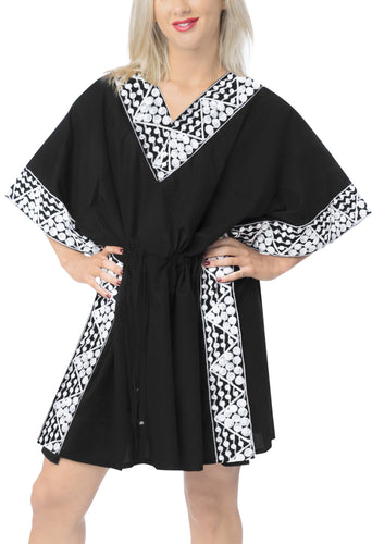 LA LEELA Swimsuit Bathing Suit Bikini Cover UP Black_X787 OSFM 16-32W [XL- 5X]