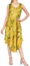 Load image into Gallery viewer, LA LEELA Women&#39;s Floral Hand Tie Dye Beach Party Dress Large-X-Large Green_AA280
